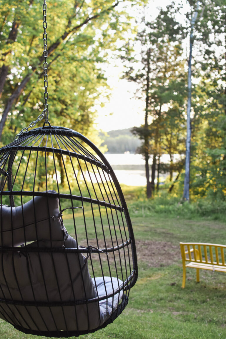 Hanging chair and view!