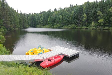 Kayak and pedal boat, with life jackets available