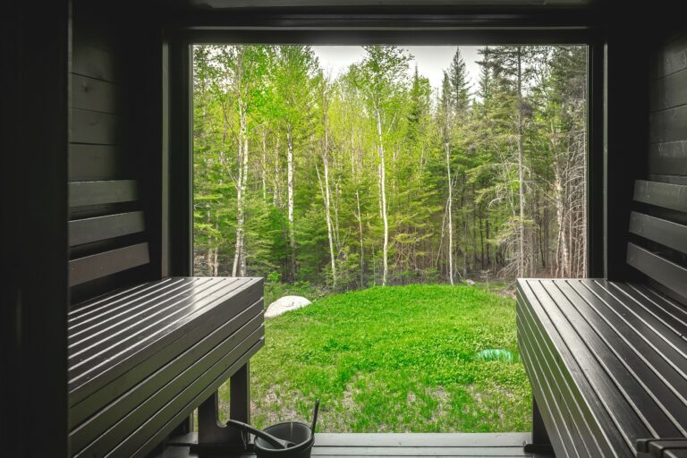 Sauna complètement vitré !