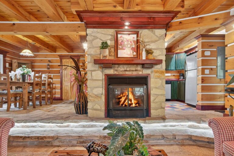 Wood-burning fireplace